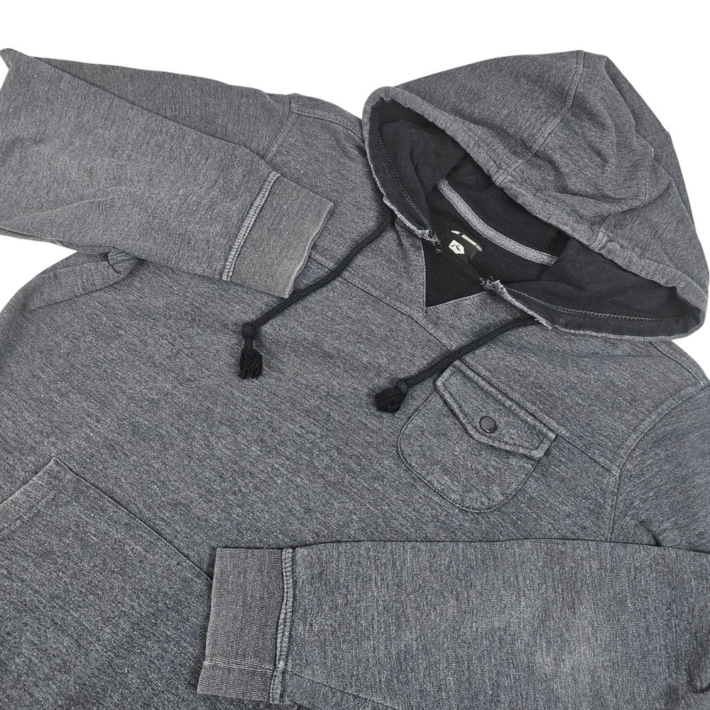 Rusty Men's Pullover Hoodie Gray Long Sleeve Casual Pocket‎ Sweatshirt Large L